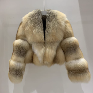 2025 giacca corta da ragazza con <span class=keywords><strong>pelliccia</strong></span> di volpe naturale personalizzata da donna in vera <span class=keywords><strong>pelliccia</strong></span> di volpe - Product Image 1