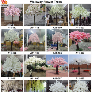 SMOOTH Pretty <b>Hanging</b> Silk <b>White</b> Wisteria Blossom Tree with curved trunk Wedding Entrance Walkway Flower Tree Decor - Product Image 6