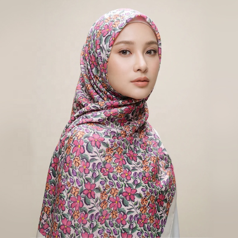 Foulard En Coton Musulman Uni Hijabs Avec Châles Et Enveloppes De