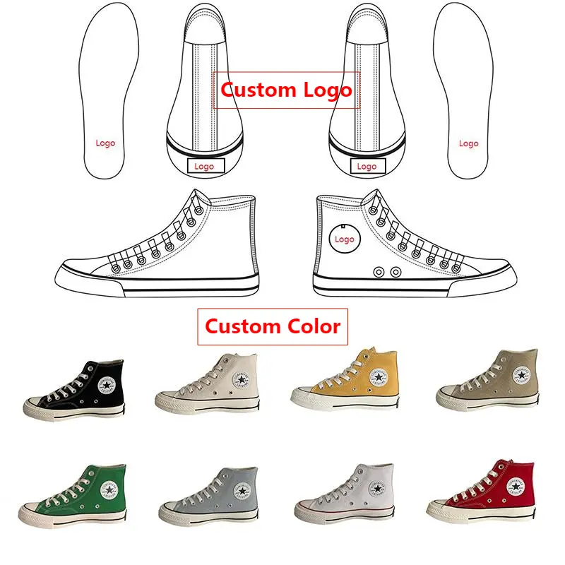 Low Price Wholesale Women's Casual Canvas Shoes Custom Printed Flat Bottom High Top Canvas Shoes For Men