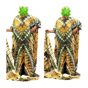 Robe caftan multicolore ample tie dye pour femmes Caftan indien complet et longueur plancher pour les occasions et vêtements de villégiature - Product Image 1