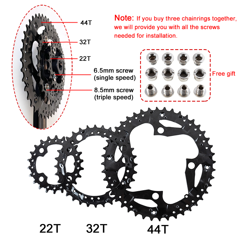 MTBチェーンリング3*9S 22T 32T 44Tシングル/トリプル自転車
