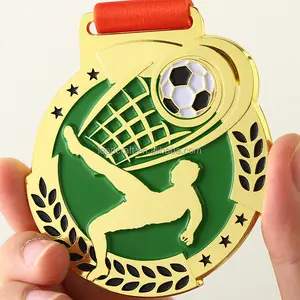 Diseño libre de aleación de zinc personalizado 3D premio de METAL oro plata latón fútbol medallas y trofeos medalla de carrera