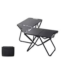 Table pliante d'extérieur légère et moderne en acier au carbone avec sac de transport pour mobilier d'extérieur