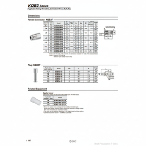 นิวเมติก SMC นิวเมติกฟิตติ้งโลหะแบบสัมผัสเดียว KQB2F08-01ชิ้นส่วนนิวเมติก - Product Image 1