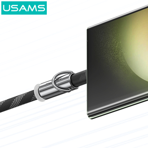 Cordon de téléphone USAMS SJ745 avec câble de charge PD 60W, design tendance 2-en-1 USB-C vers USB-C, pour tour de cou et <span class=keywords><strong>poignet</strong></span>, accessoires pour téléphones mobiles - Product Image 5