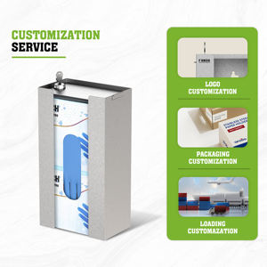 Distributeur de gants mural FANDA moderne et écologique en acier inoxydable 304, verrouillable, finition brossée, emballé en carton - Product Image 5