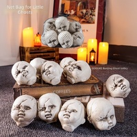 Décorations d'horreur transfrontalières pour Halloween : ornements de crâne, pendentifs suspendus, filet de maison hantée, accessoires de tête de poupée imp.