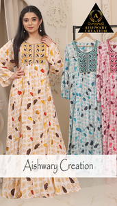 Vestido Kaftán Largo 100% Algodón para Mujer, Ropa Musulmana Tradicional, Estampado Floral, Prenda Modesta, Cómoda para Uso Diario, Fabricante - Product Image 2