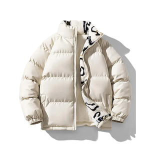 Chaqueta de Invierno Transpirable con Logotipo Personalizado para Hombre, Chaqueta Informal de Lona de Moda Cálida, Talla Grande, Cuello Alto, Cierre de Cremallera, Poliéster para Exteriores - Product Image 1