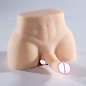 Realistische, weiche, umweltfreundliche Masturbations-Sexpuppe für Frauen, halber Körper-Torso mit <span class=keywords><strong>Dildo</strong></span>-Design am Po. - Product Image 1