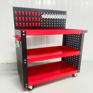 Sunjoy Modern Three Layer Steel Cabinet Industrial Grade Utility Cart Handle Movable Storage 3-Year Warranty 300kg Load Keyed - Product Image 5