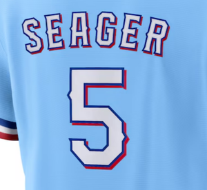 Personalisatie Texas Us Team Naam Logo Nummer Unisex Goedkope T-Shirt Custom Gestikt Honkbal Jersey #5 Seager - Product Image 2