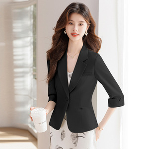Women's Lightweight Three Quarter Sleeve Blazer Breathable Spring Summer Casual Elegant Fit - Product Image 3