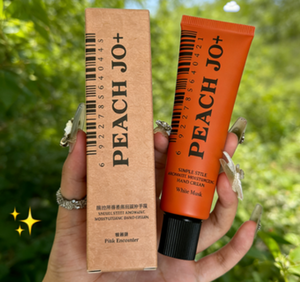 Crème pour les mains minimaliste PEACH JO+ Peach Blossom Pro-Xylane, parfum Musc Blanc, pour hydrater et parfumer la peau des femmes - Product Image 6