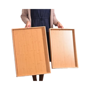 Grand plateau en bois moderne et écologique pour le service de café, de thé et de nourriture, design en stock - Product Image 4