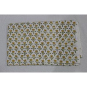 Tela de Algodón Estampada a Mano al por Mayor, Tela de Algodón Ligera, Tela Floral Hecha a Mano en India para Confección de Vestidos para Niñas - Product Image 1