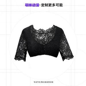 <b>White</b> <b>Lace</b> Crop Top Women Off Shoulder Puff Sleeve Vintage Style Party Wear - Product Image 4