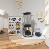 Starlux 110V 1.5 Litre Mélangeur de Table Haute Vitesse Robuste en Acier Inoxydable Machine Blender Électrique Portable pour Aliments