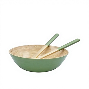 Juego de Tazones y Cucharas de Bambú Pulido Ecológico de Alta Calidad, Estilo Clásico, Venta al Por Mayor - Product Image 1