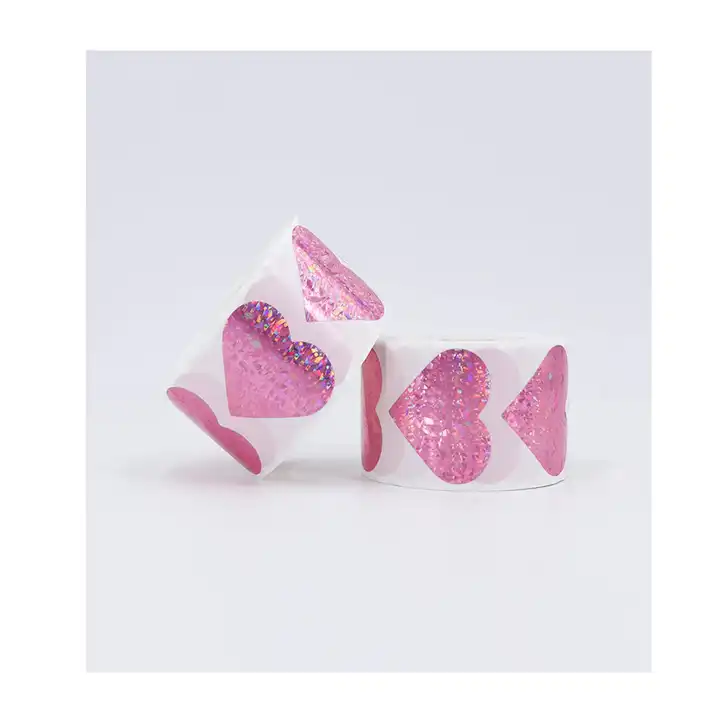 Hot Pink Heart Stickers For Valentine's Day Crafting Scrapbooking 1 Inch  500 Adhesive Stickers
