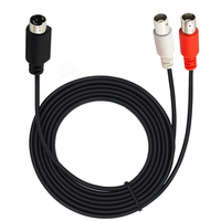 Cable adaptador divisor Y de 4 pines Mini DIN personalizado de fábrica Mini DIN S-Video macho a 2BNC hembra Cable de alimentación