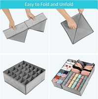 Lot de 4 articles ménagers conteneurs de rangement pliables pour vêtements chaussettes sous-vêtements organisateurs boîtes de rangement bacs