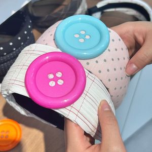 PUXIN Diadema de Pelo Estilo Coreano Hecha a Mano con Botones de Estrella, Diadema Alta Personalizada para Verano, Accesorio de Pelo Mixto - Product Image 2