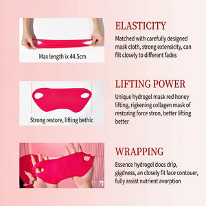 Rote Honig V-Line Lifting Maske Hydrogel Kollagen Doppelkinn-Reduzierer mit Ohrschlaufen Gesichtsstraffende Bandage Anti-Aging Festigende Maske - Product Image 6