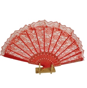 New Arrival Plastic Folding Lace 23cm <b>Hand</b> <b>Fan</b> Wholesale Personalized Old Fashioned <b>Fan</b> for Wedding Decorative - Product Image 2