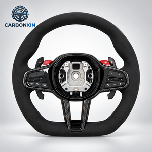 Volant sport personnalisé avec revêtement en cuir/fibre de carbone, 40 mm, Plug & Play pour GR Supra A90 A91 MK5 - Product Image 2