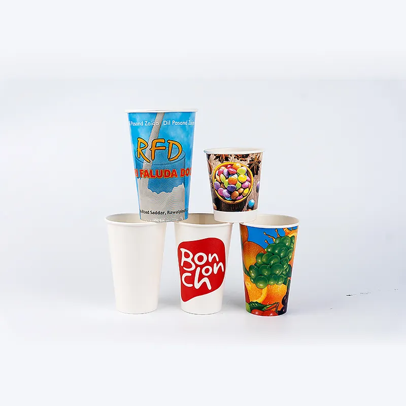 Gobelets pour boissons fraîches, double papier PE imprimé, logo personnalisé, pièces