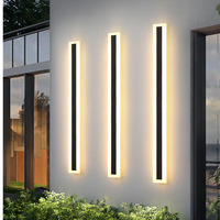 Applique murale Led en aluminium IP65, applique de jardin, porche, acrylique, lampe murale moderne, étanche, longue bande, pour l'extérieur