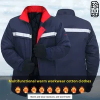 Veste de travail d'hiver pour hommes, matelassée en coton, épaisse, anti-froid, résistante aux taches, pour la réparation automobile et l'ingénierie, sans dégraissant