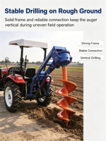 Tarière spirale série 1WX montée sur tracteur, attelage 3 points, entraînement par prise de force, haute efficacité et économie de main-d'œuvre pour la plantation d'arbres