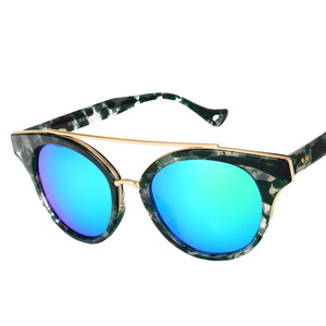 Maidis Cat Eye Sunglasses Red Marbled Frame Gold Metal UV400 Protection Women's Fashion Sun Glasses - Product Image 4