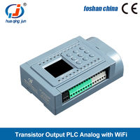 Huaqingjun 8-in 8-out Salida de transistor PLC AO 0-20mA RS485 WIFI Aplicación de teléfono Modbus RTU PLC para automatización IoT