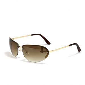 Gafas de Sol Deportivas Sin Montura de Moda 2025, Gafas de Espejo para Hombre, Gafas de Sol Punk UV400, Gafas de Sol Steampunk Y2K para Mujer - Product Image 5