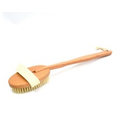 Brosse de Douche en Bois à Poils de Sanglier à Long Manche Amovible de Bonne Qualité