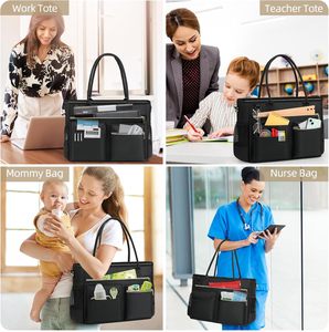 Bolso Tote para Portátil de 15.6 Pulgadas para <span class=keywords><strong>Mujer</strong></span>, Tela Oxford, Gran Capacidad, Correa de Hombro, Asas Superiores, para Trabajo, Enfermería, Negocios y Oficina - Product Image 2