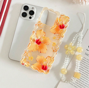 <span class=keywords><strong>Cover</strong></span> per Cellulare con Stampa Fiore Giallo Giglio e Grana Intrecciata con Braccialetto per <span class=keywords><strong>iPhone</strong></span> X Xr Xs Max <span class=keywords><strong>11</strong></span> 12 13 14 15 16 17 Plus Air - Product Image 2