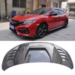 Capot moteur en fibre de carbone style JS pour Honda Civic Si Type R Coupé et Berline 10e génération 2016+ avec nouvelles vis - Product Image 4