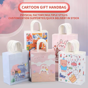Bolsa de Regalo de Cumpleaños de Dibujos Animados para Jardín de Infancia, Bolsa de Papel Kraft para Llevar Comida o Regalos - Product Image 3