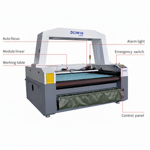 Máquina de corte láser CO2 de tela/tela por tiempo limitado Cámara CCD Posicionamiento de visión grande Alimentación automática - Product Image 1
