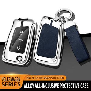 Funda de cuero para llave de coche, carcasa de aleación de Zinc de alta <span class=keywords><strong>calidad</strong></span> para Vw, Volkswagen, Golf 7, Mk7, Tiguan, Mk2, Skoda Octavia, A7, Seat Ateca - Product Image 2