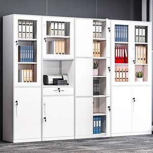 ตู้เก็บเอกสารเหล็กมีลิ้นชัก ประตูกระจกกันไฟแบบล็อคได้ สำหรับสำนักงานและบ้าน ชั้น 2 แบบผลัก-ดึง พร้อมกุญแจล็อค - Product Image 3