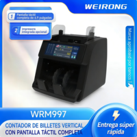 Contador de Billetes WEIRONG WRM997 de Grado Bancario con Pantalla Táctil de Alta Velocidad, Reconocimiento Automático de Moneda y Conteo Multimoneda