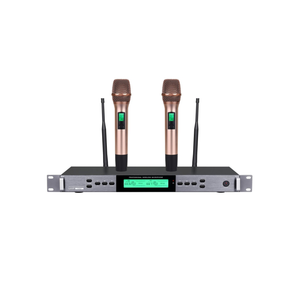 Performance professionnelle sur scène d'un à deux microphones en bande U sans fil, répétition du groupe de chanteurs, microphone de chant - Product Image 5