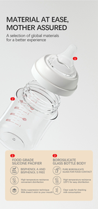 Biberón de Leche de Imitación <span class=keywords><strong>para</strong></span> Bebé, Biberón de Vidrio No Tóxico, Antihinchazón, 80ml, 160ml, 240ml, 0-6 Bebés Recién Nacidos - Product Image 5