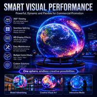 Écran sphérique LED P3 unique à 360 degrés, affichage LED en forme de boule sans soudure pour la décoration de scène d'événements de mariage, vidéo haute définition